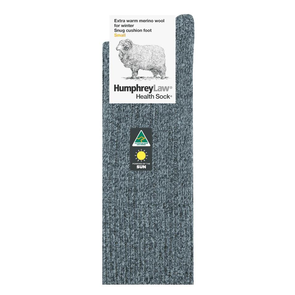 Humphrey Law-Socks Health For Winter Merino No Tight Elastic Top - Charcoal